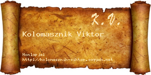 Kolomasznik Viktor névjegykártya